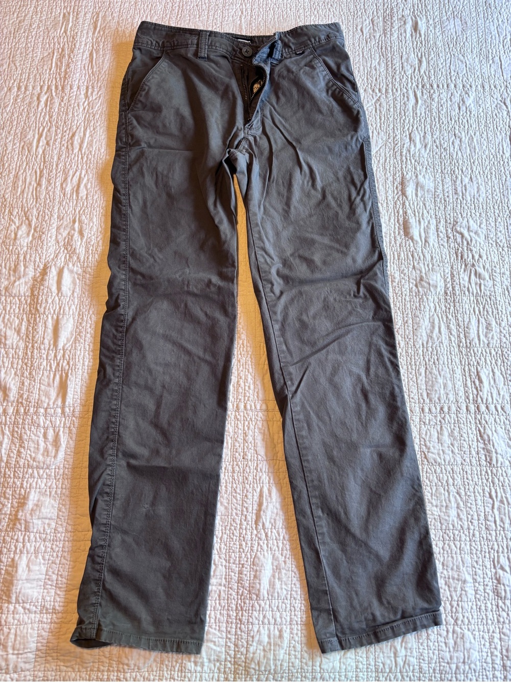 Boys Gray Casual Pants - Classic Straight Fit